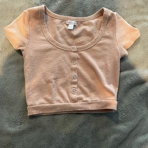 light orange pink crop top